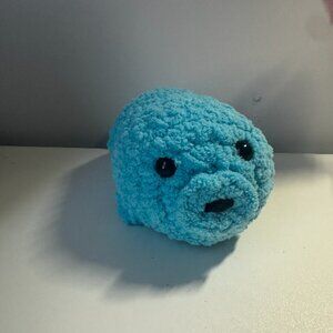 Crochet Seal, amigurumi, blue, stuffed animal
